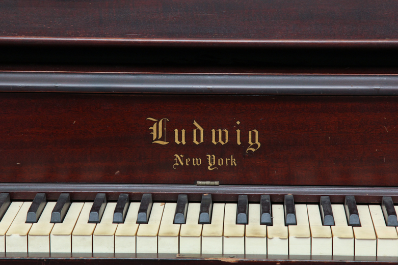 Vintage Upright Piano by Ludwig With Bench