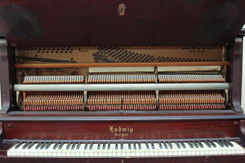 Vintage Upright Piano by Ludwig With Bench