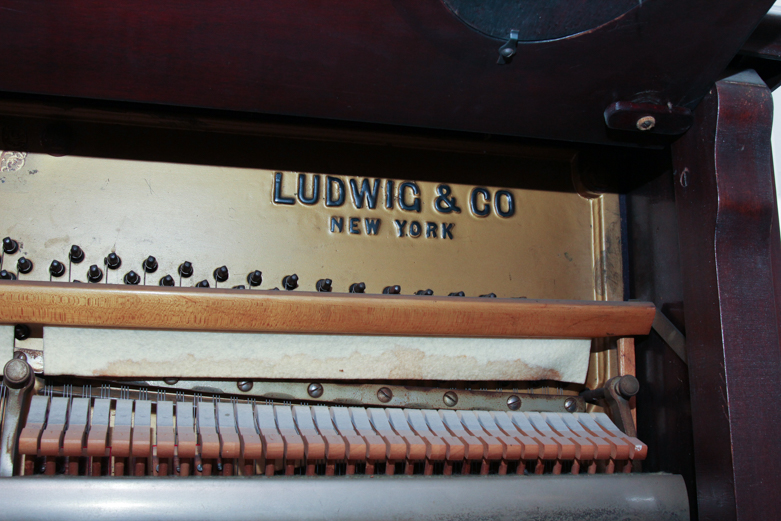 Vintage Upright Piano by Ludwig With Bench