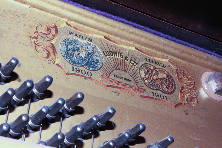 Vintage Upright Piano by Ludwig With Bench