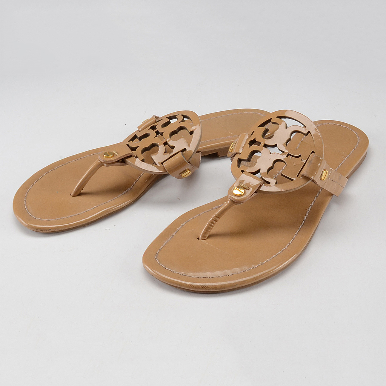 Tory Burch Tan Patent Leather Sandals