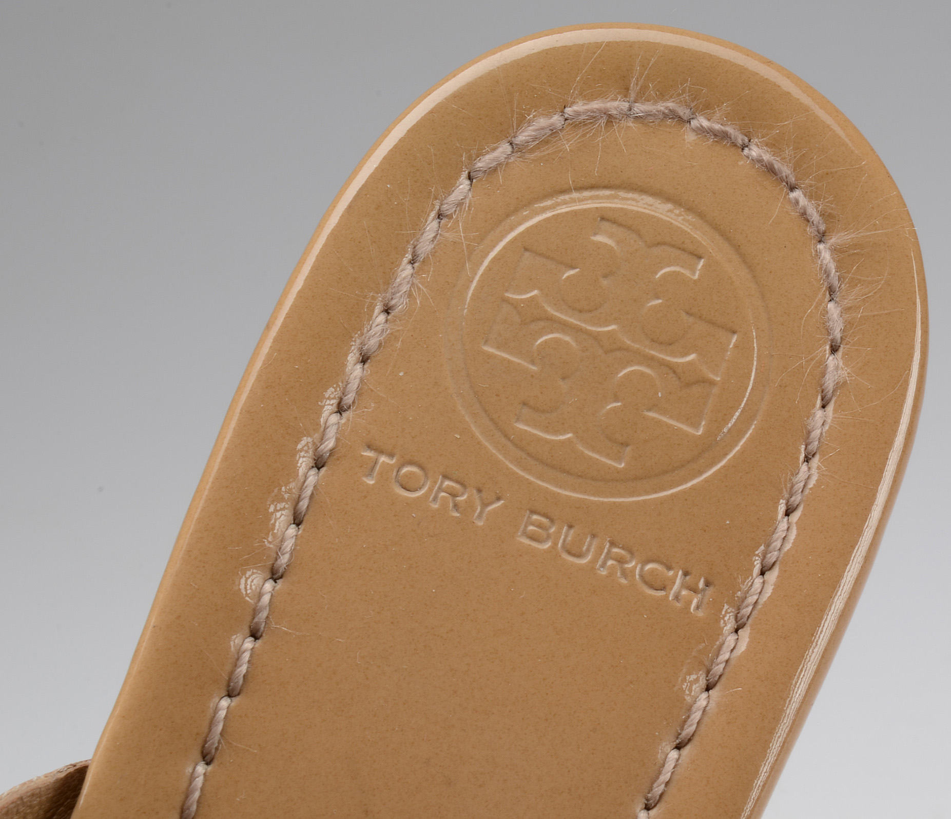 Tory Burch Tan Patent Leather Sandals