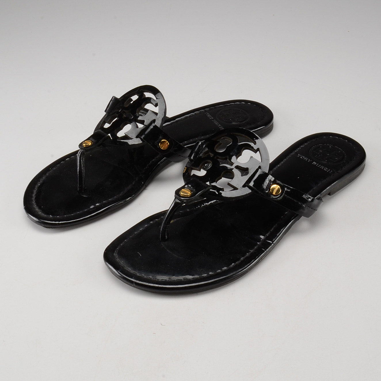 Tory Burch Black Patent Leather Sandals