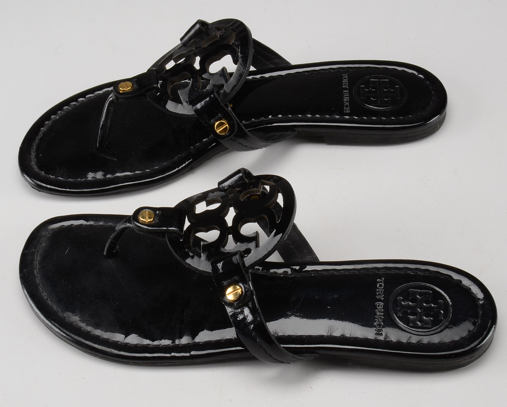Tory Burch Black Patent Leather Sandals