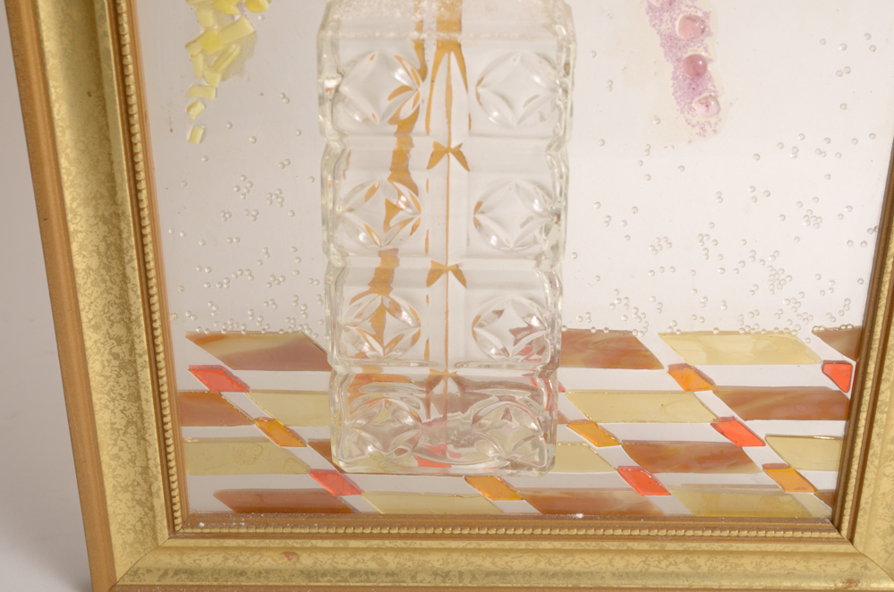 Pair of Modern Stained Glass Collage Art