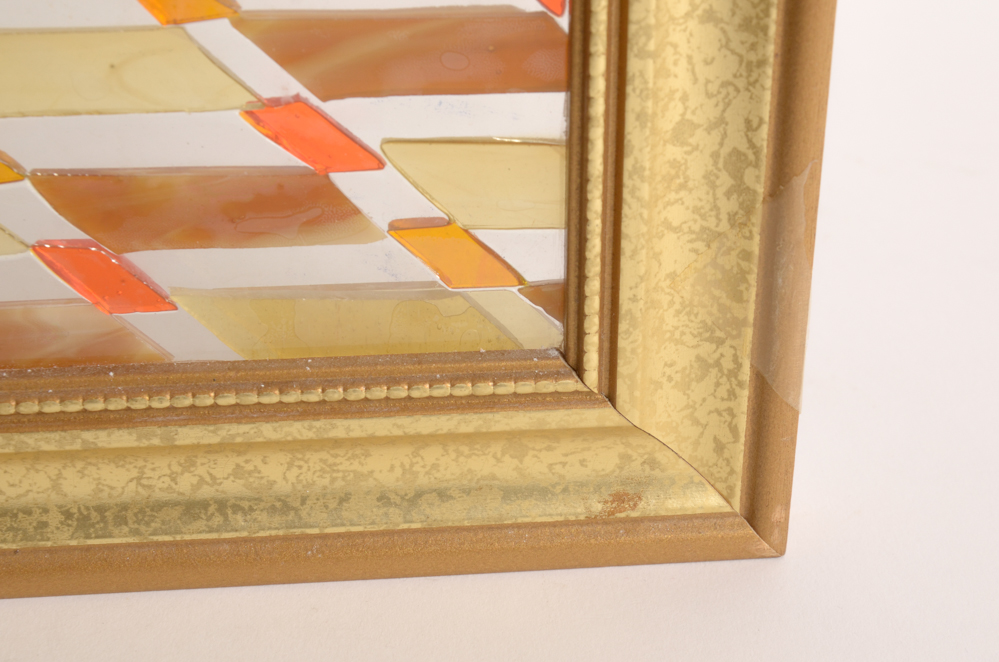 Pair of Modern Stained Glass Collage Art