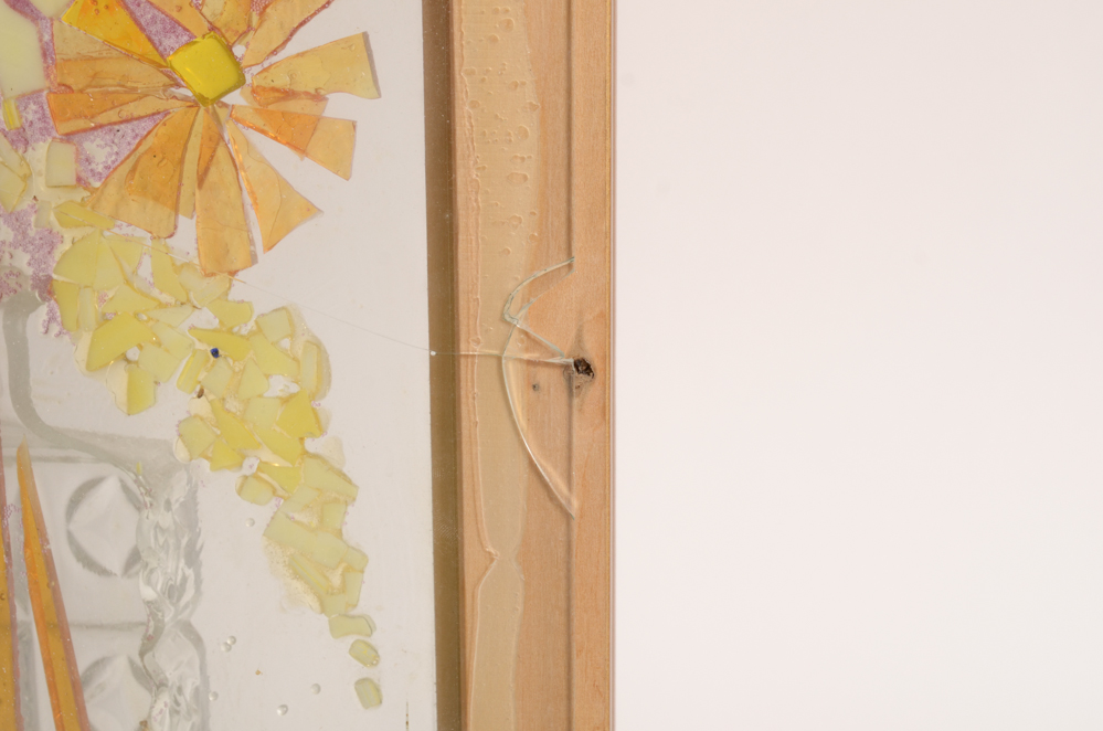 Pair of Modern Stained Glass Collage Art