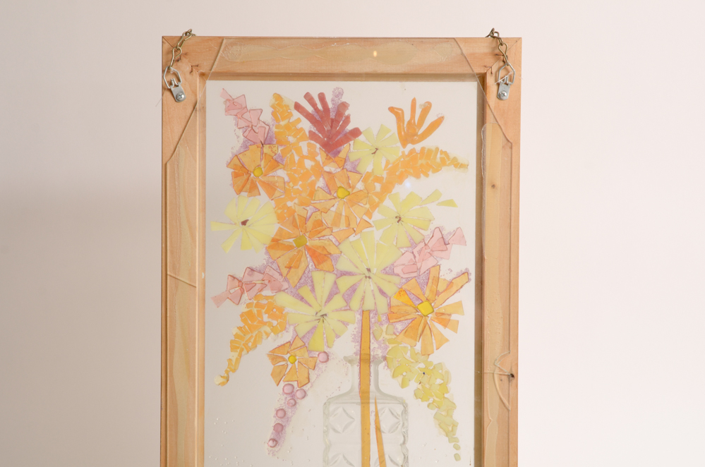 Pair of Modern Stained Glass Collage Art