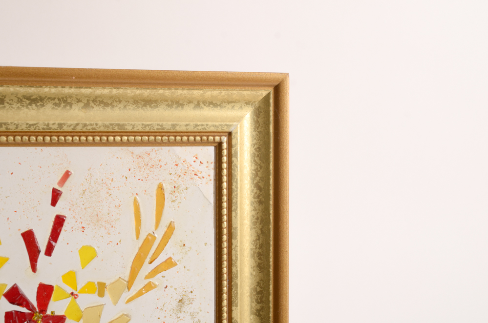 Pair of Modern Stained Glass Collage Art