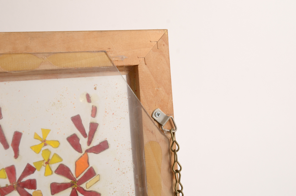 Pair of Modern Stained Glass Collage Art