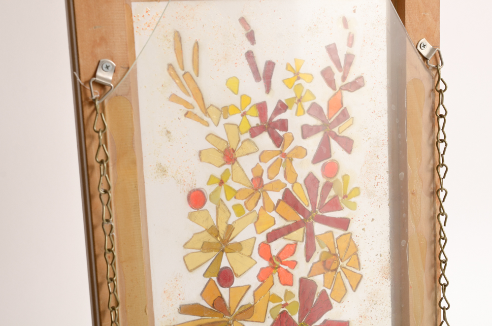 Pair of Modern Stained Glass Collage Art