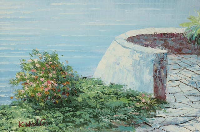 K. Wallis Original Oil on Canvas Coastal Painting
