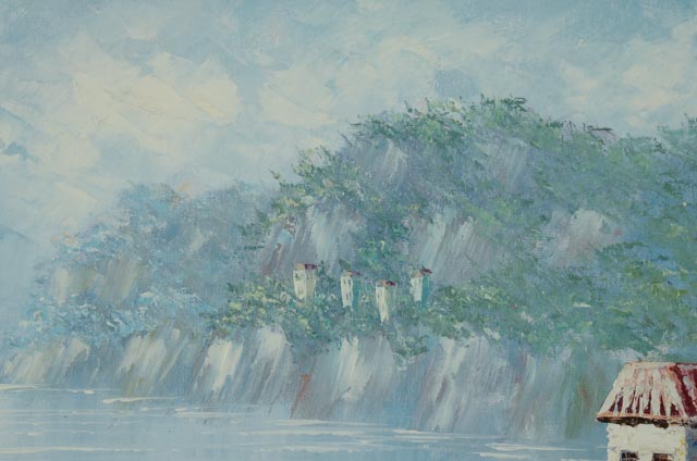 K. Wallis Original Oil on Canvas Coastal Painting