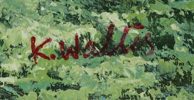 K. Wallis Original Oil on Canvas Coastal Painting