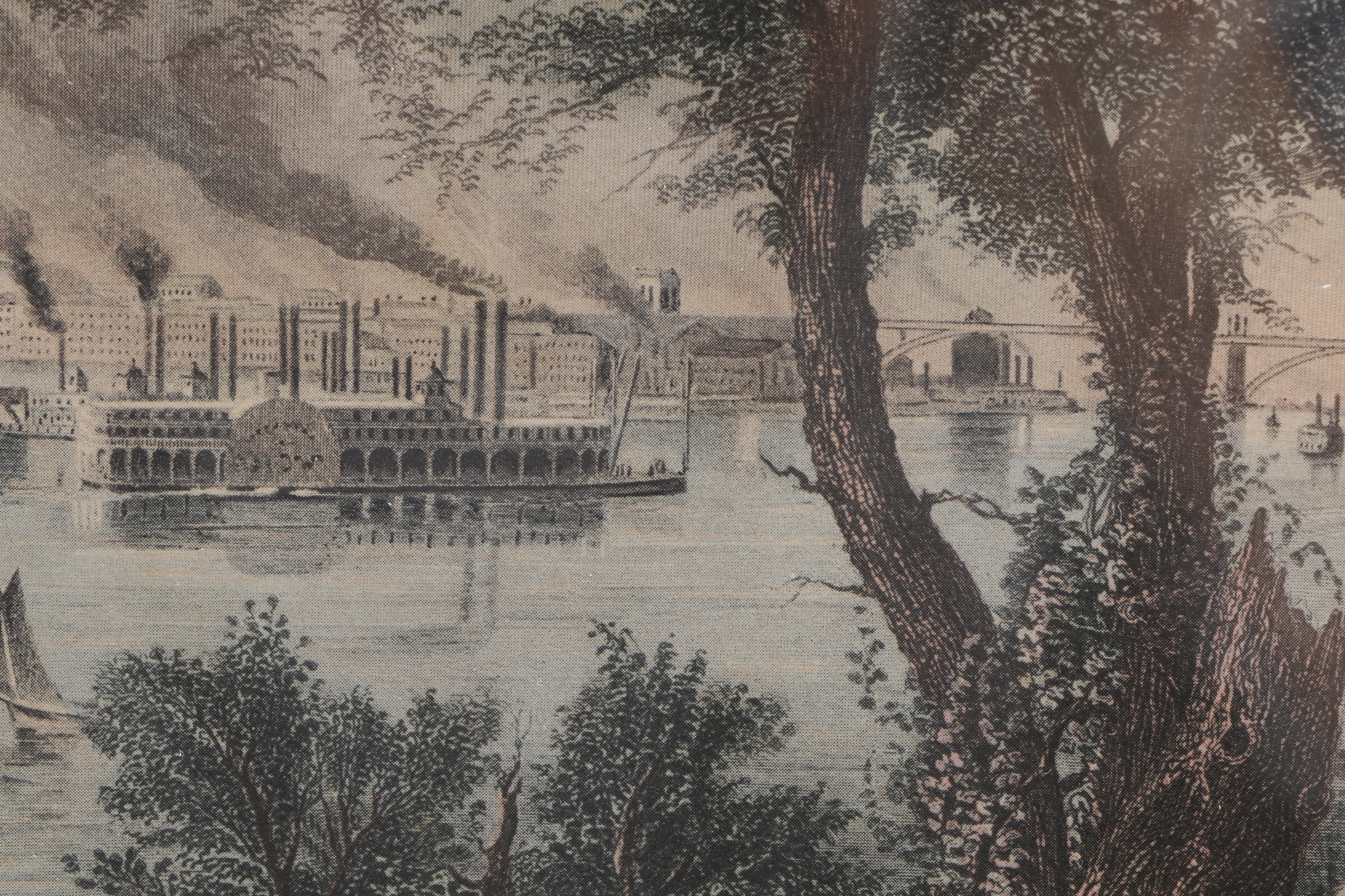 Five Framed Vintage Offset Lithographic Prints of U.S. Cities