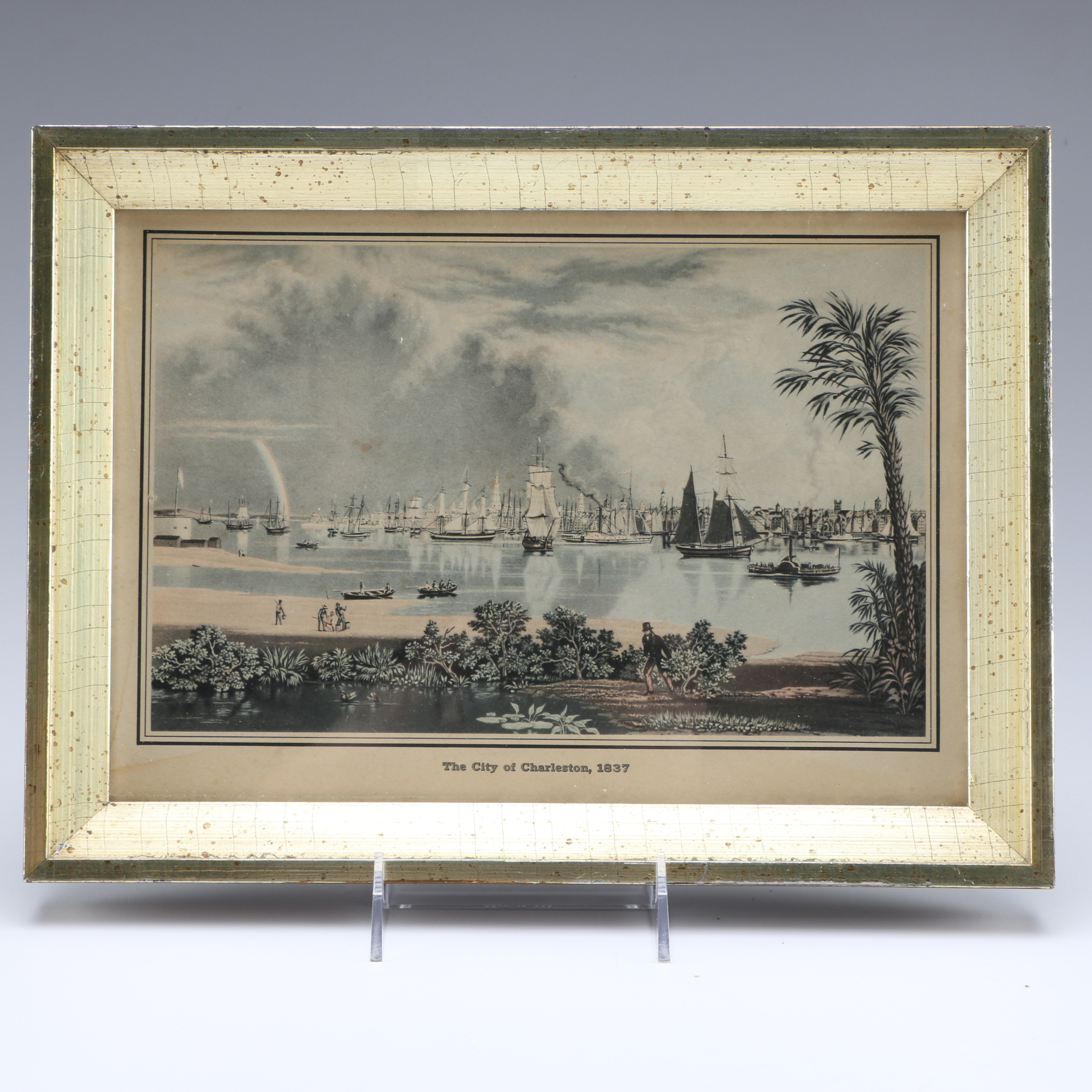 Five Framed Vintage Offset Lithographic Prints of U.S. Cities