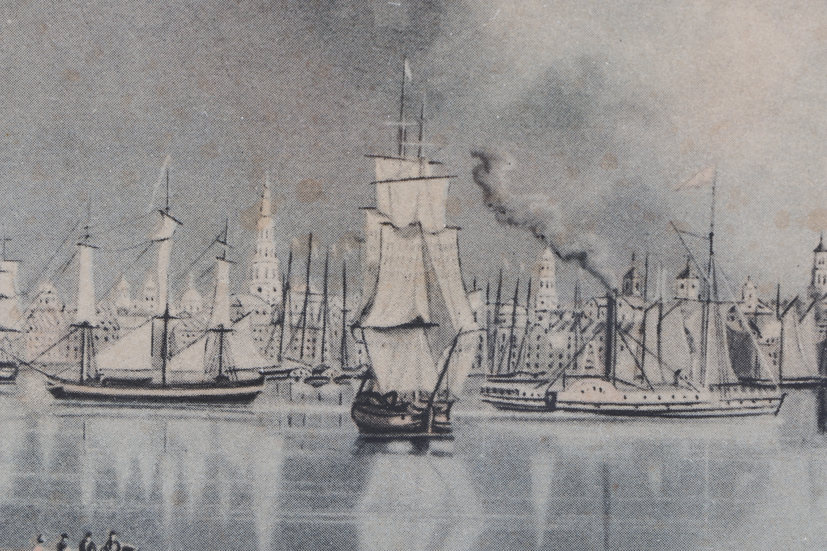 Five Framed Vintage Offset Lithographic Prints of U.S. Cities