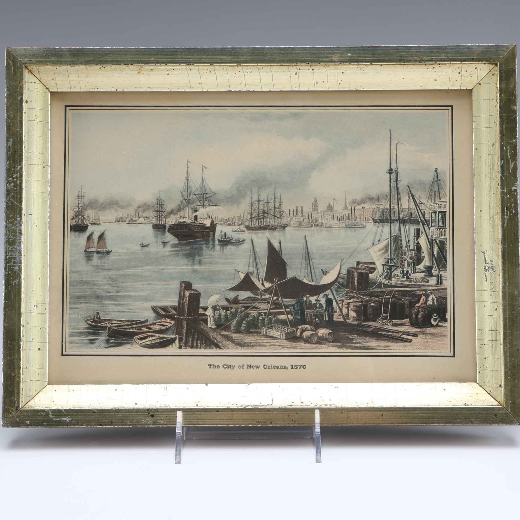 Five Framed Vintage Offset Lithographic Prints of U.S. Cities