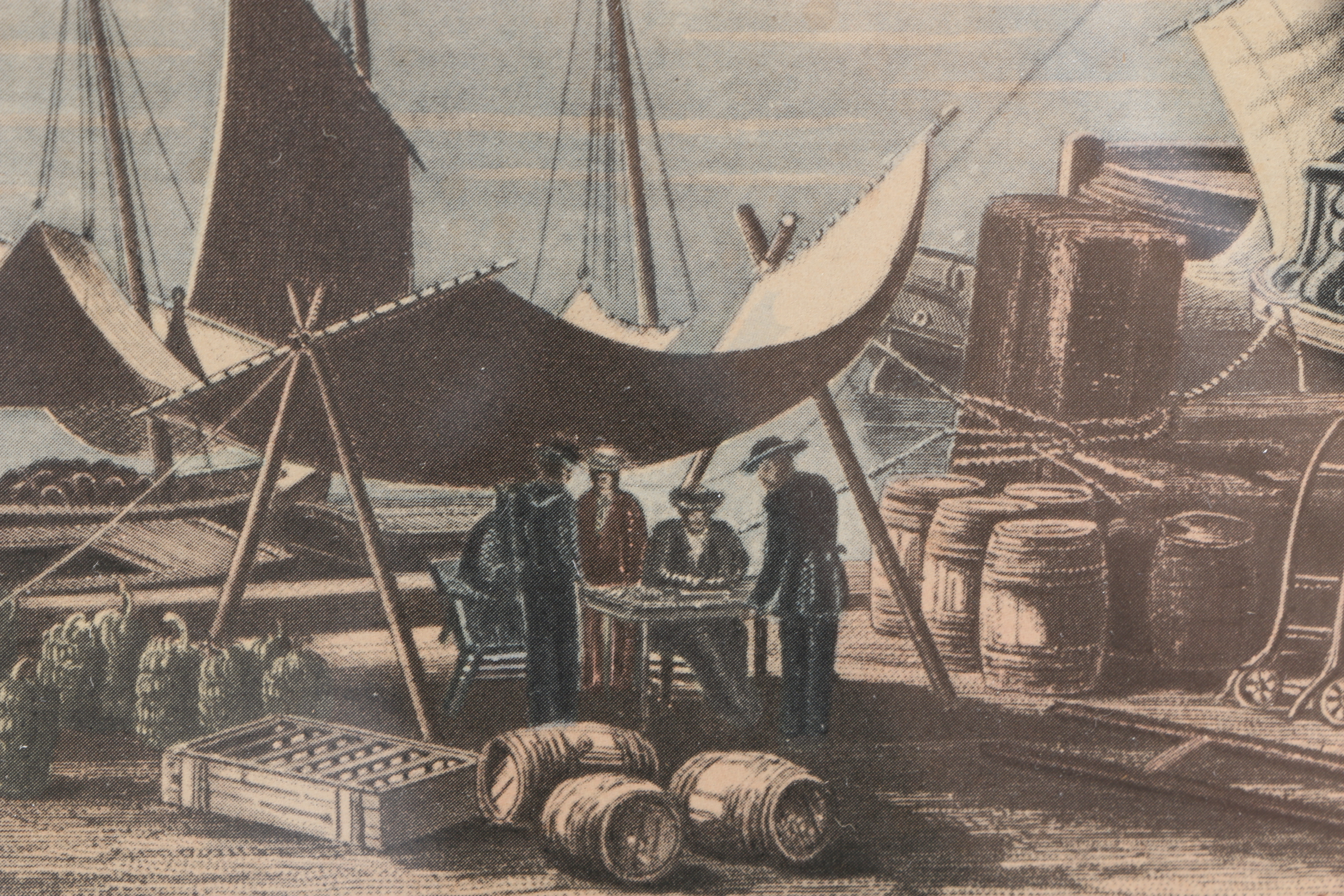 Five Framed Vintage Offset Lithographic Prints of U.S. Cities