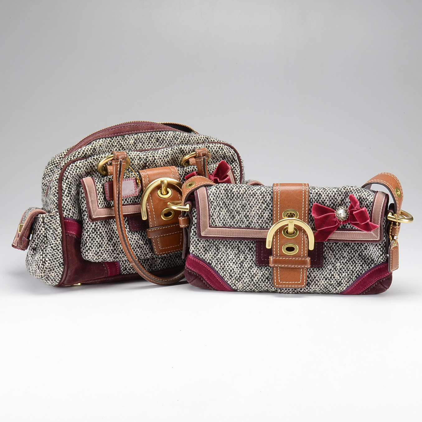 Two Soho Tweed Coach Purses