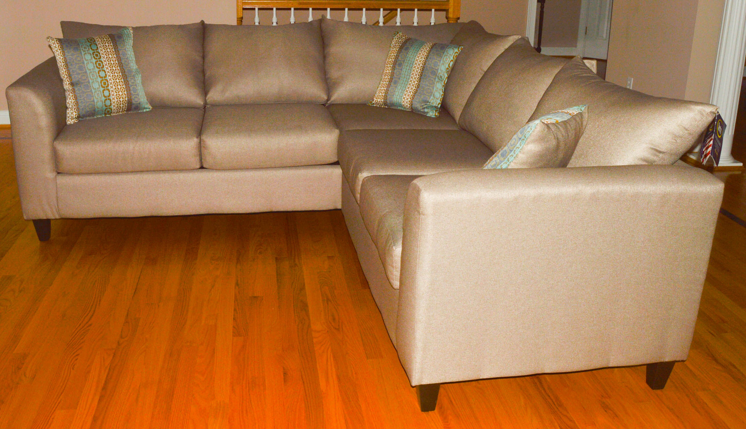 Gray Upholstered Sectional Sofa