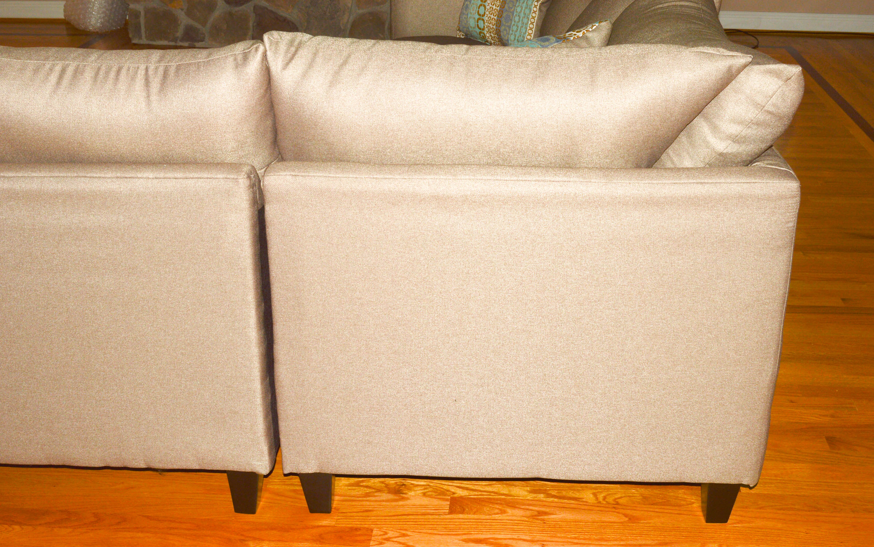 Gray Upholstered Sectional Sofa