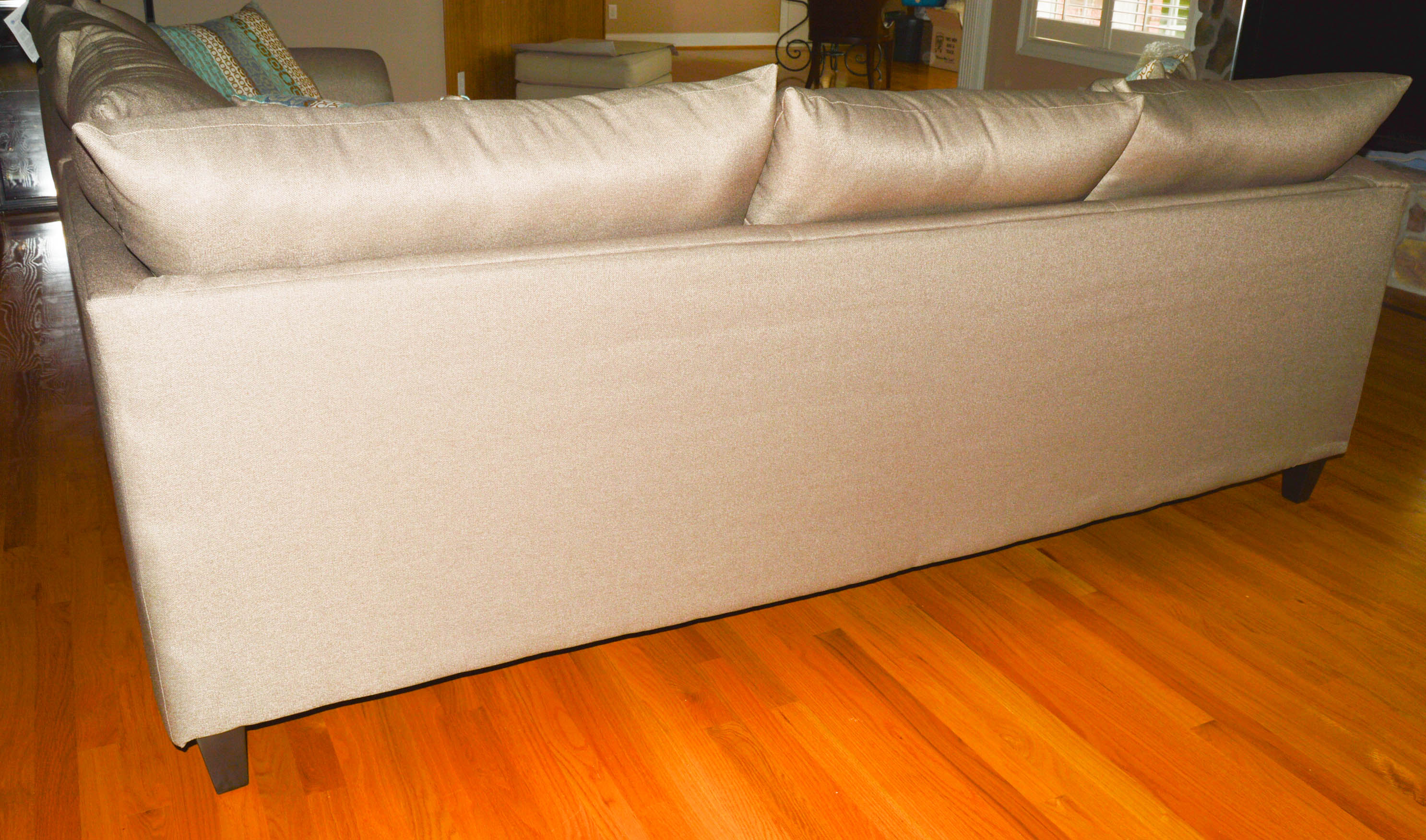 Gray Upholstered Sectional Sofa