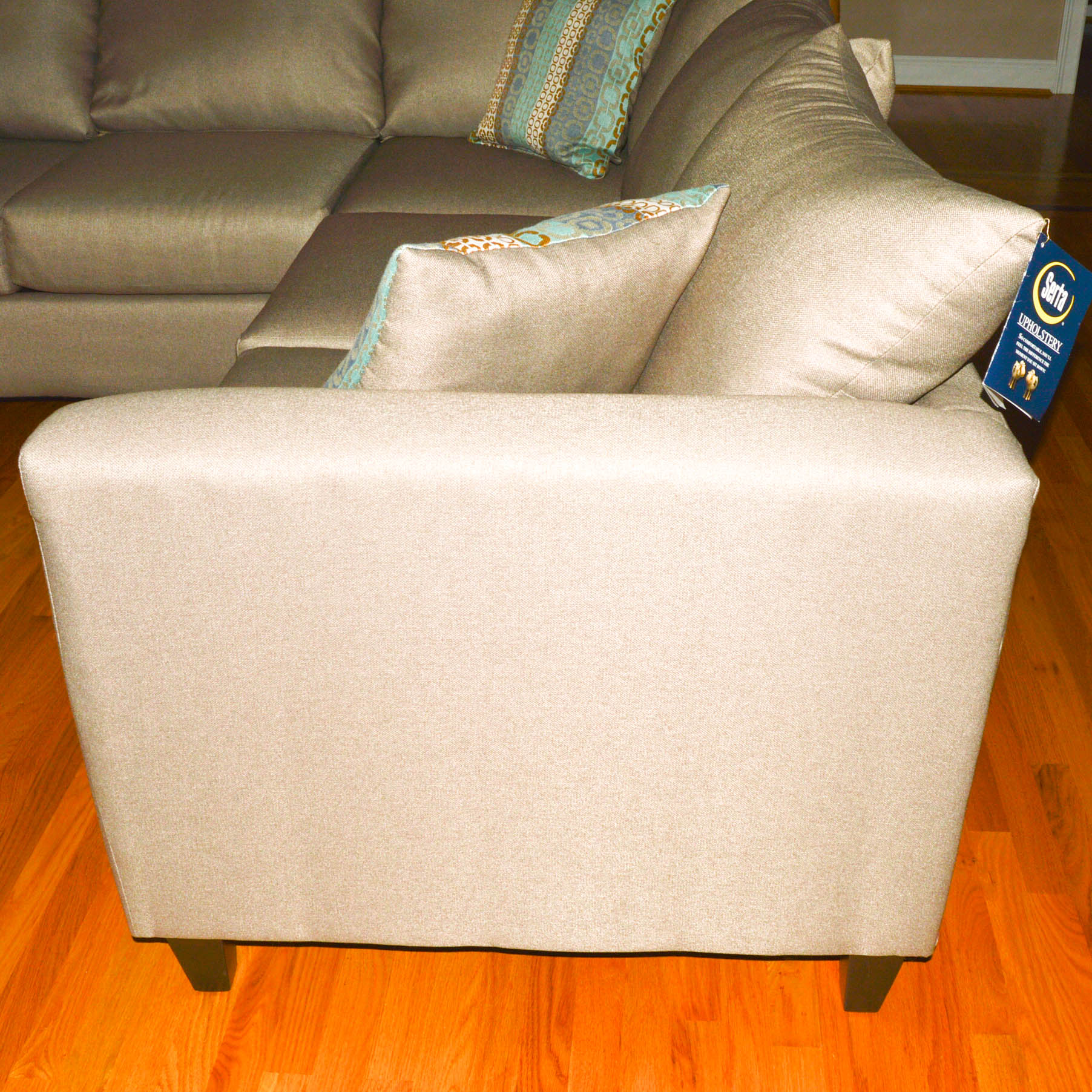 Gray Upholstered Sectional Sofa