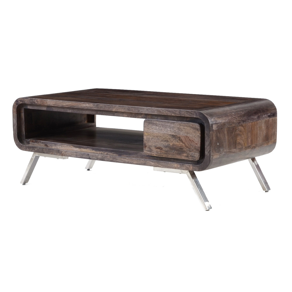 Modern Style Walnut Finish Coffee Table