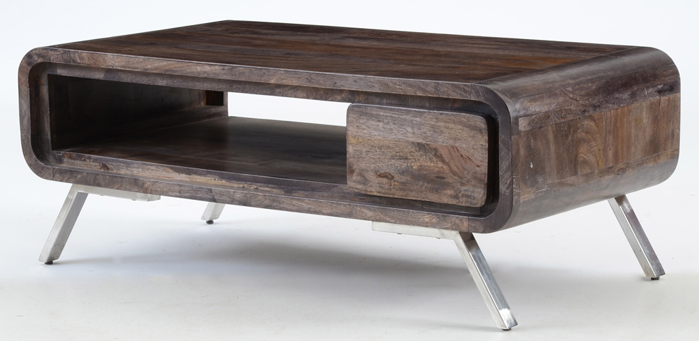 Modern Style Walnut Finish Coffee Table