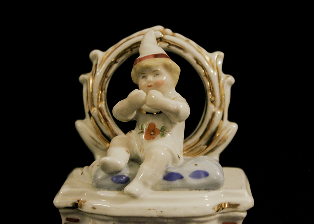 Antique Victorian and Art Deco Porcelain Clown Pair