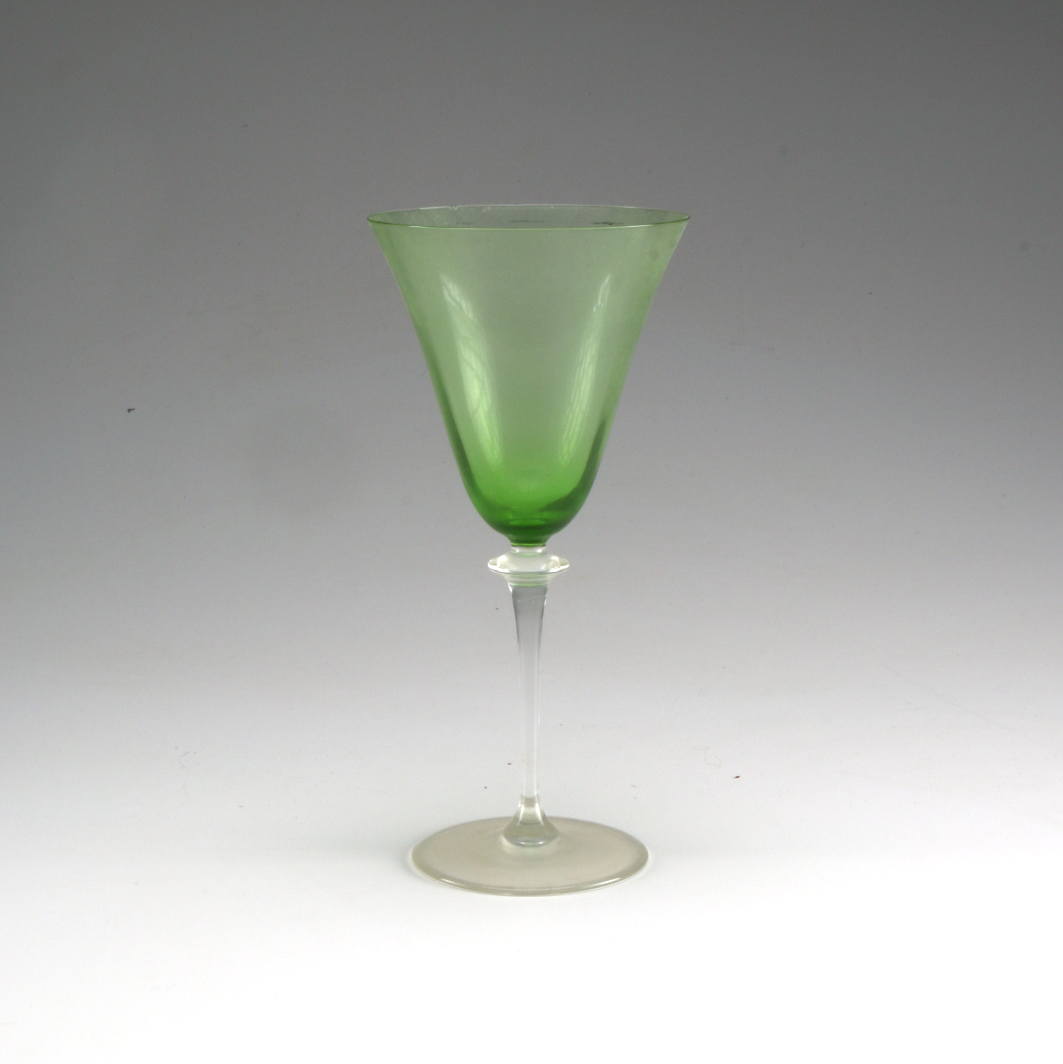 Optic Twist Green Depression Glass with Other Elegant Green Glassware