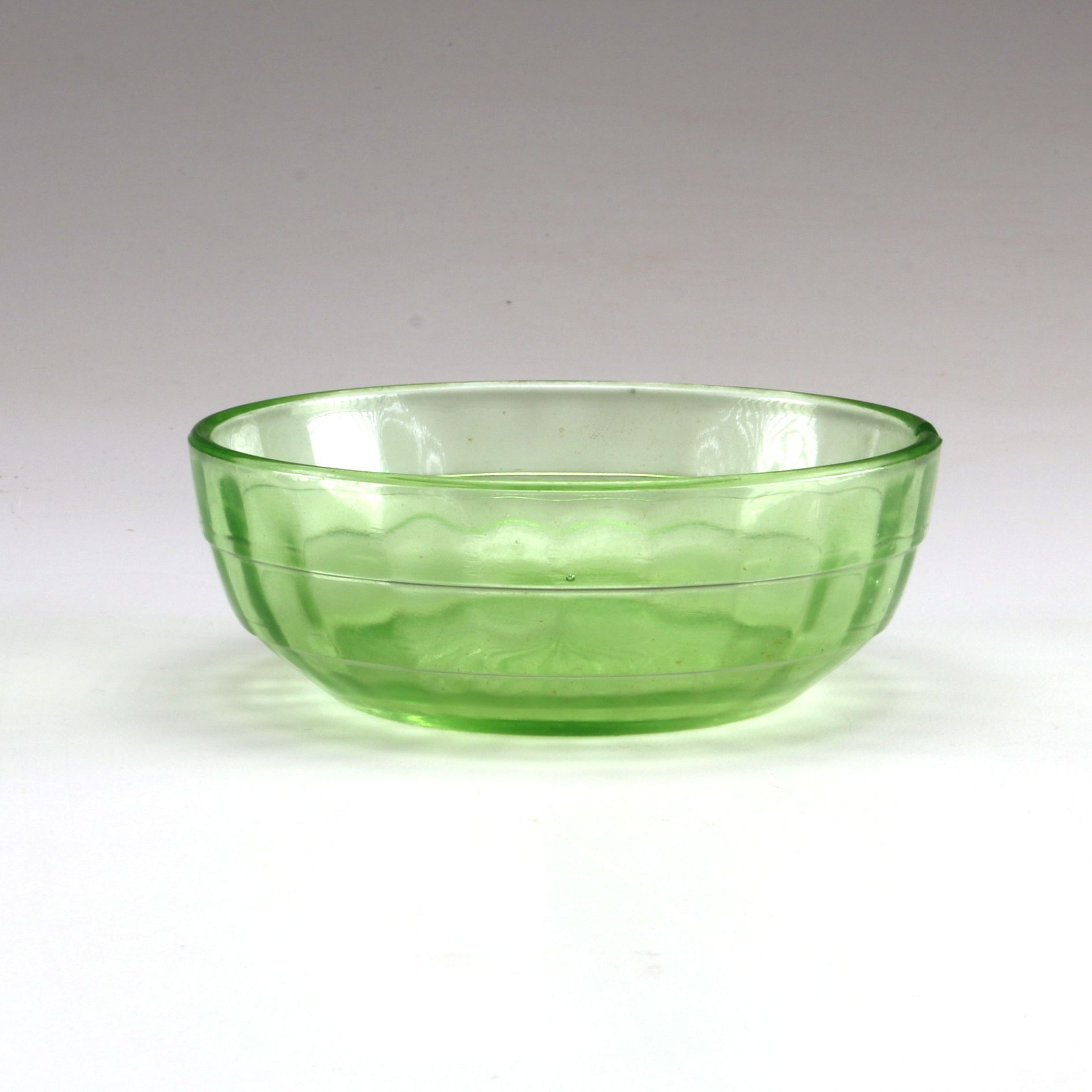 Optic Twist Green Depression Glass with Other Elegant Green Glassware