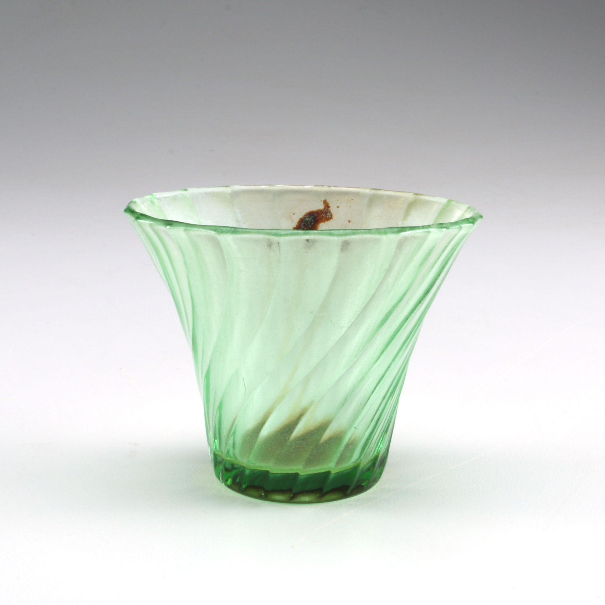 Optic Twist Green Depression Glass with Other Elegant Green Glassware