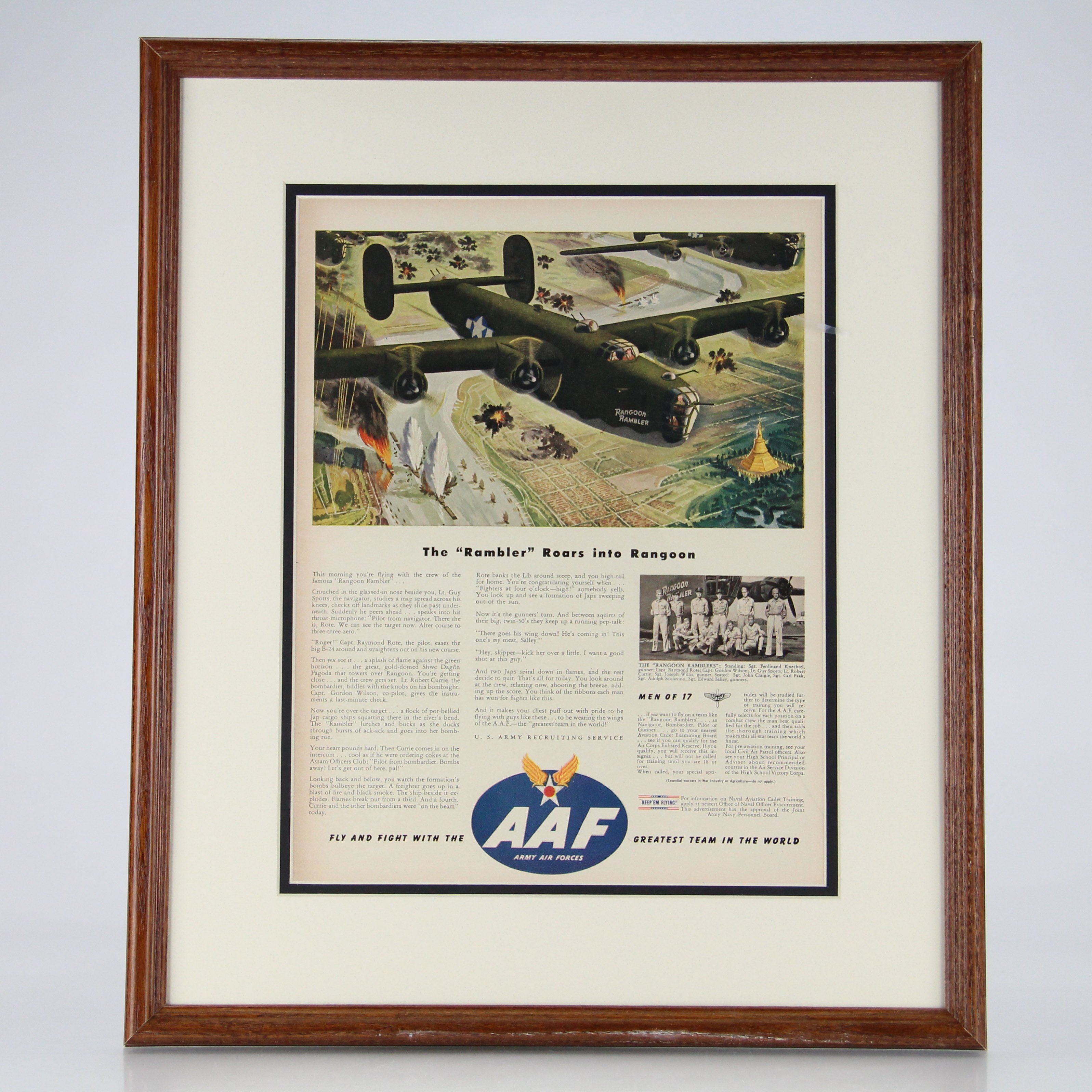 Orignial 1943 WWII Era Advertisment Featuring a B-24 Liberator Bomber