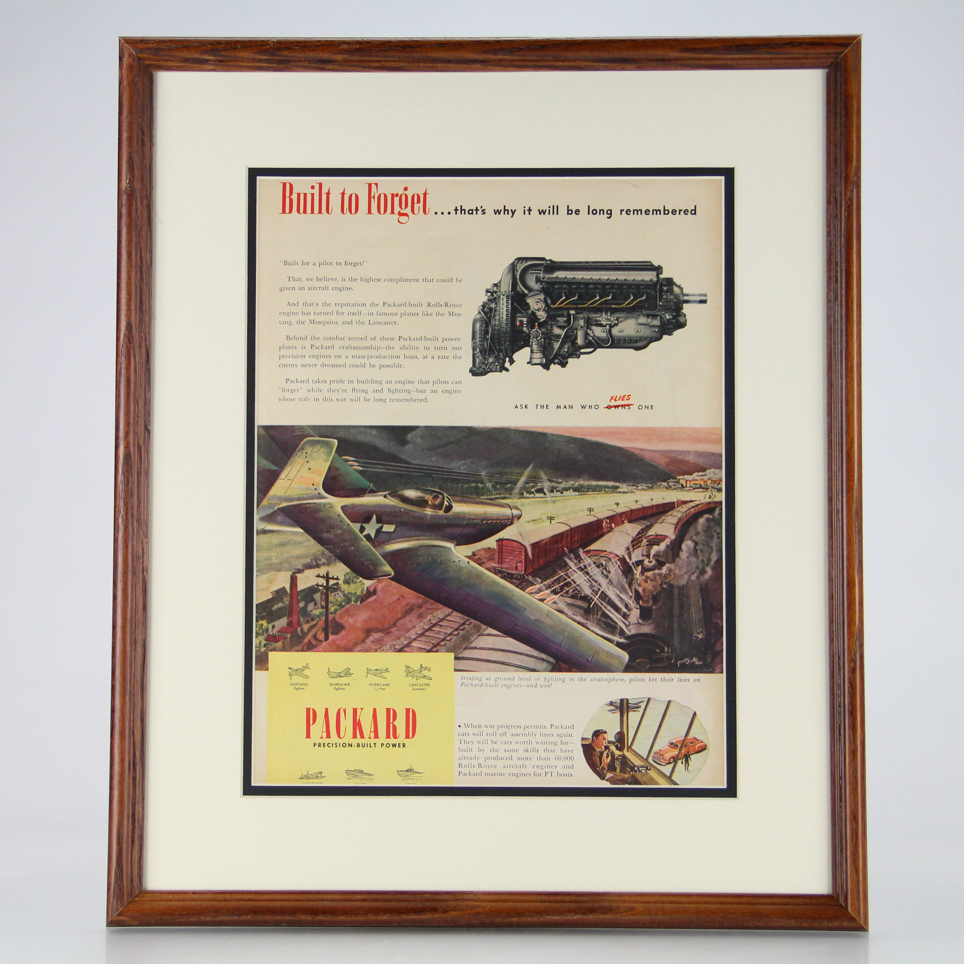 Original WWII Era Advertisment for the Packard Merlin Engine