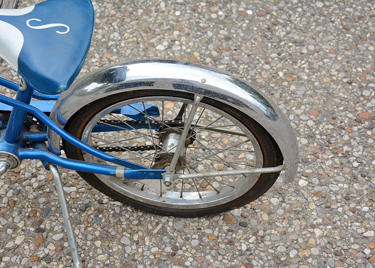 Vintage Blue Schwinn Pixie Child's Bicycle with Training Wheels