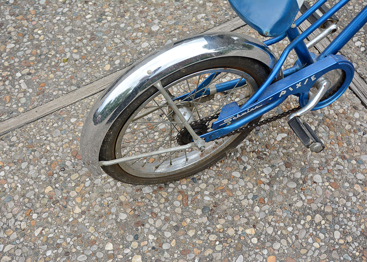 Vintage Blue Schwinn Pixie Child's Bicycle with Training Wheels