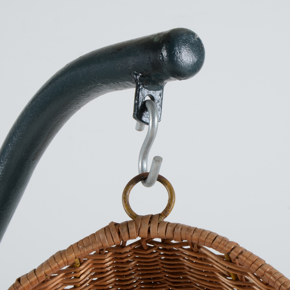 Hanging Wicker Egg Chair on Stand