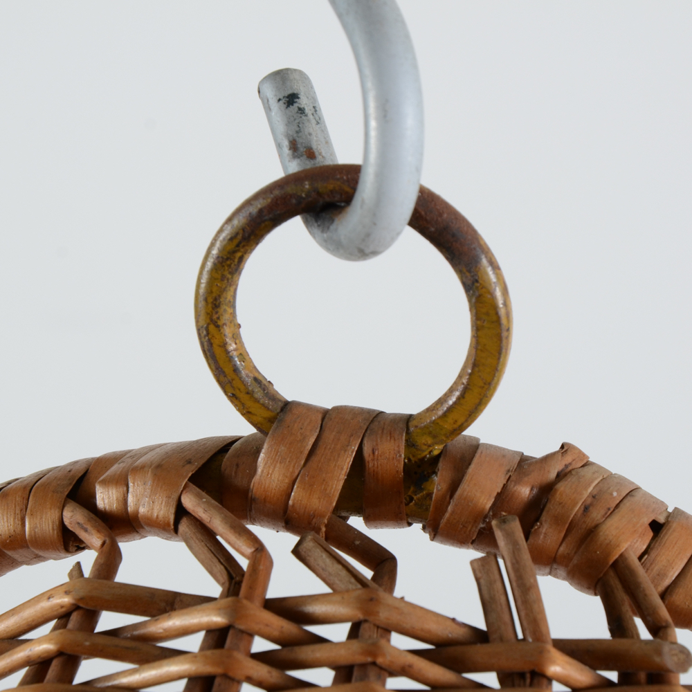 Hanging Wicker Egg Chair on Stand