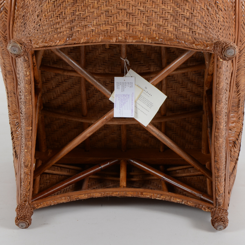 Pottery Barn "Malabar" Woven Lounge Chair and Ottoman