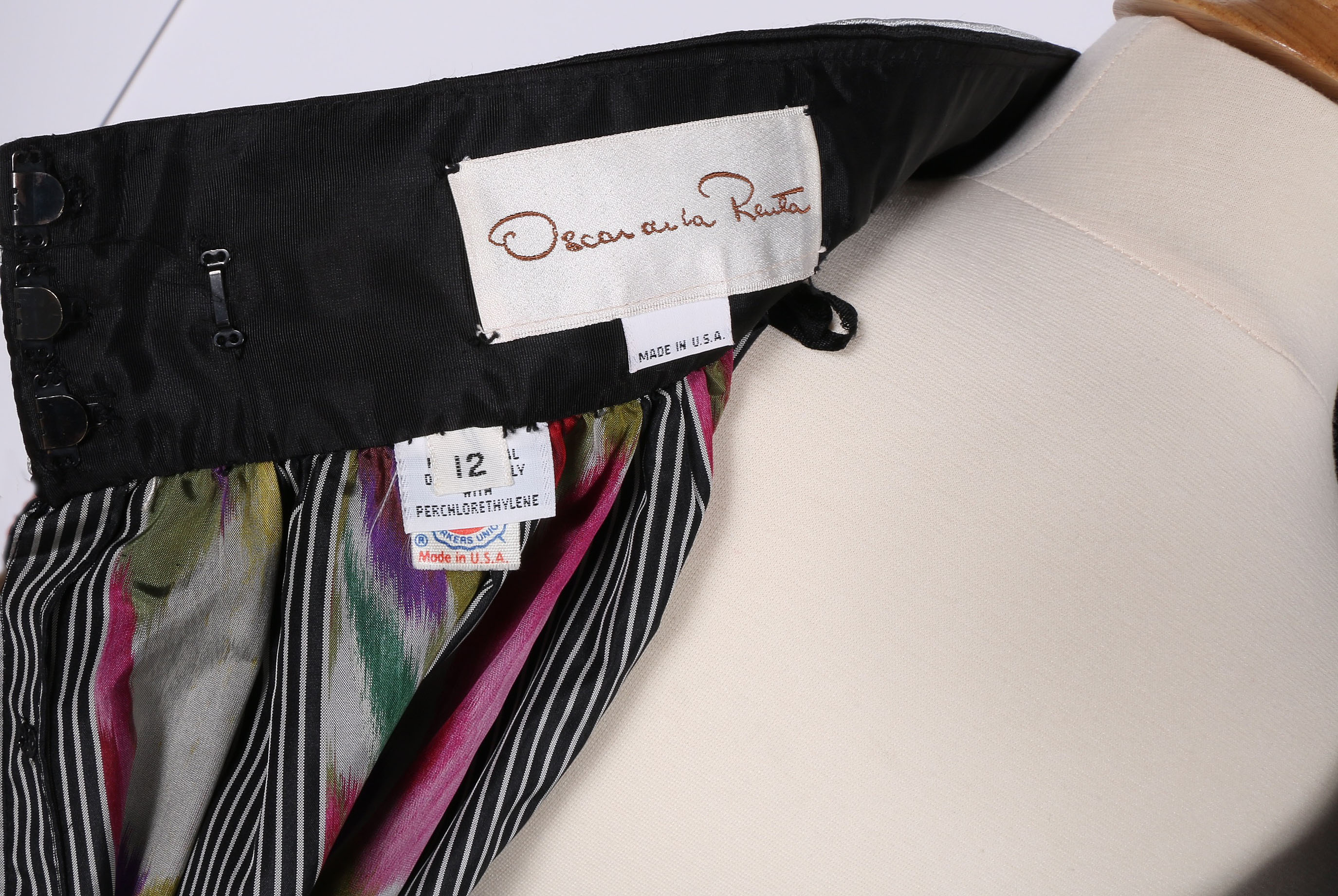 Vintage Oscar De La Renta Taffeta Tea-Length Skirt