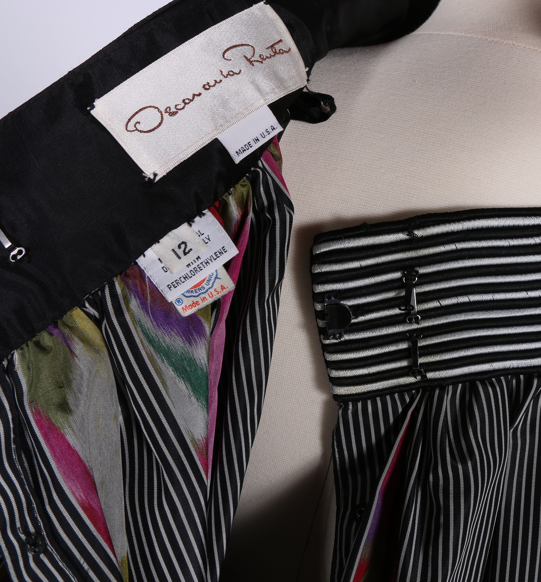 Vintage Oscar De La Renta Taffeta Tea-Length Skirt