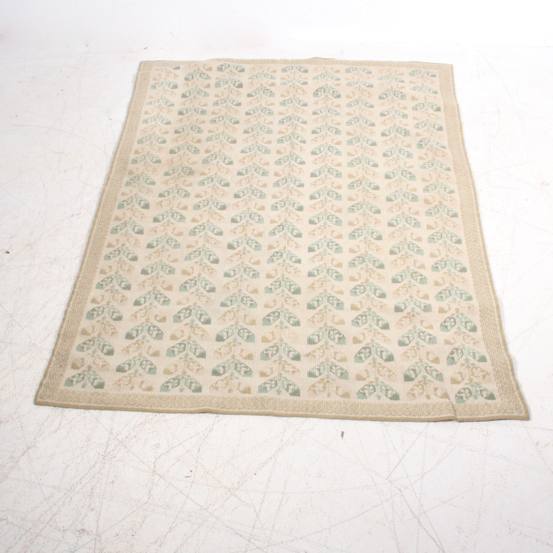 Cream Color Woven Wool Area Rug