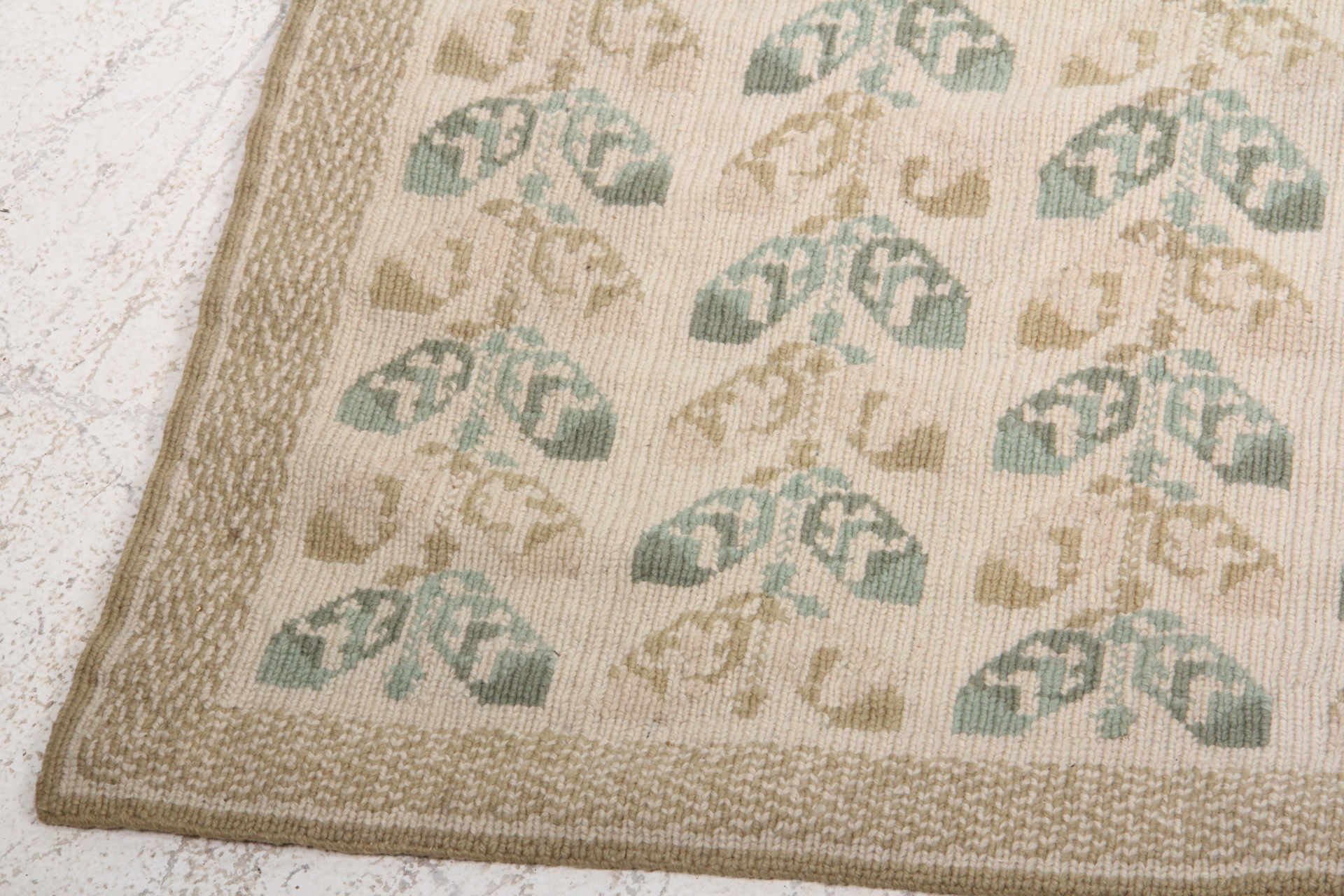 Cream Color Woven Wool Area Rug