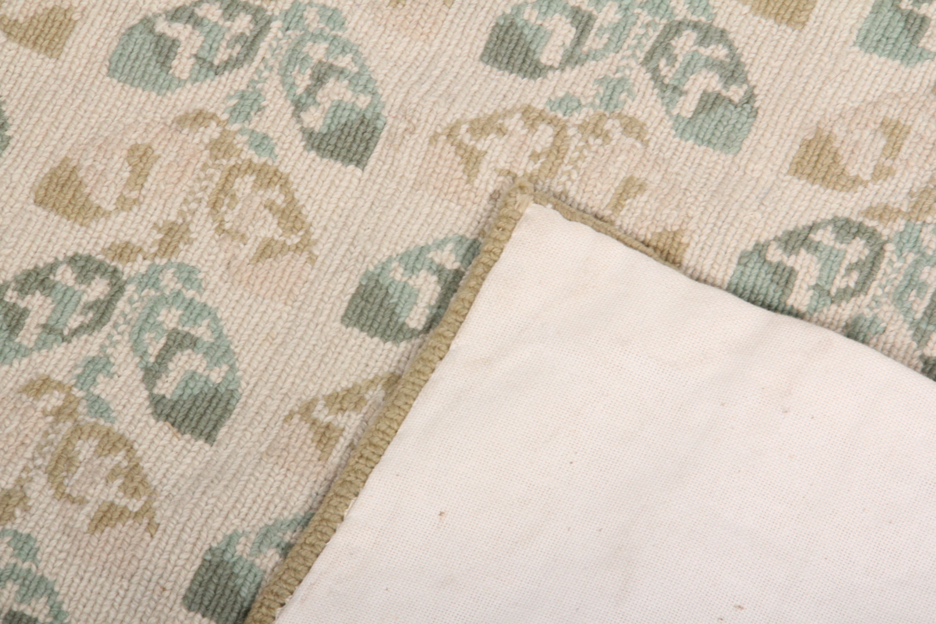 Cream Color Woven Wool Area Rug