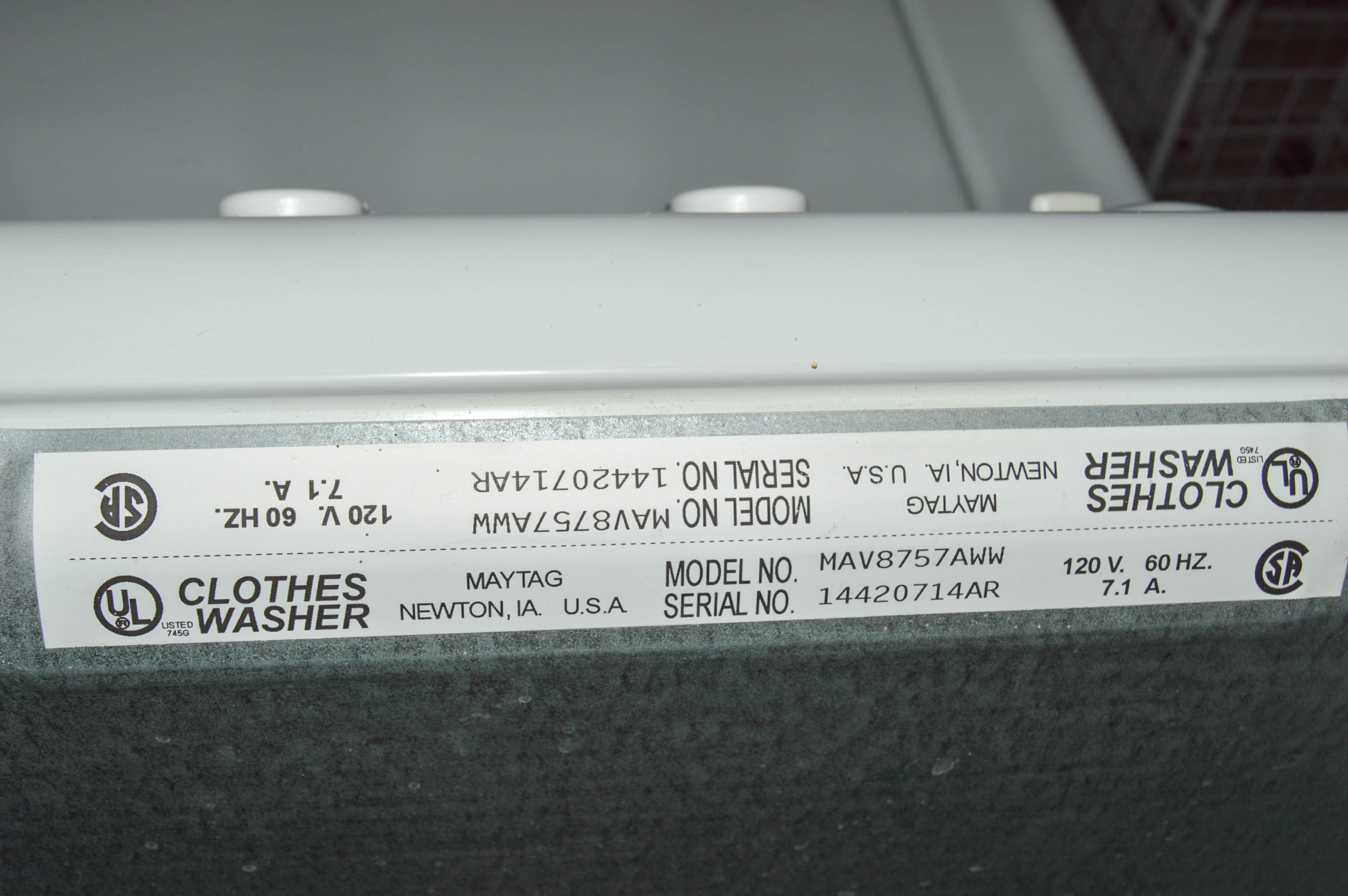 Maytag Ensignia Washing Machine