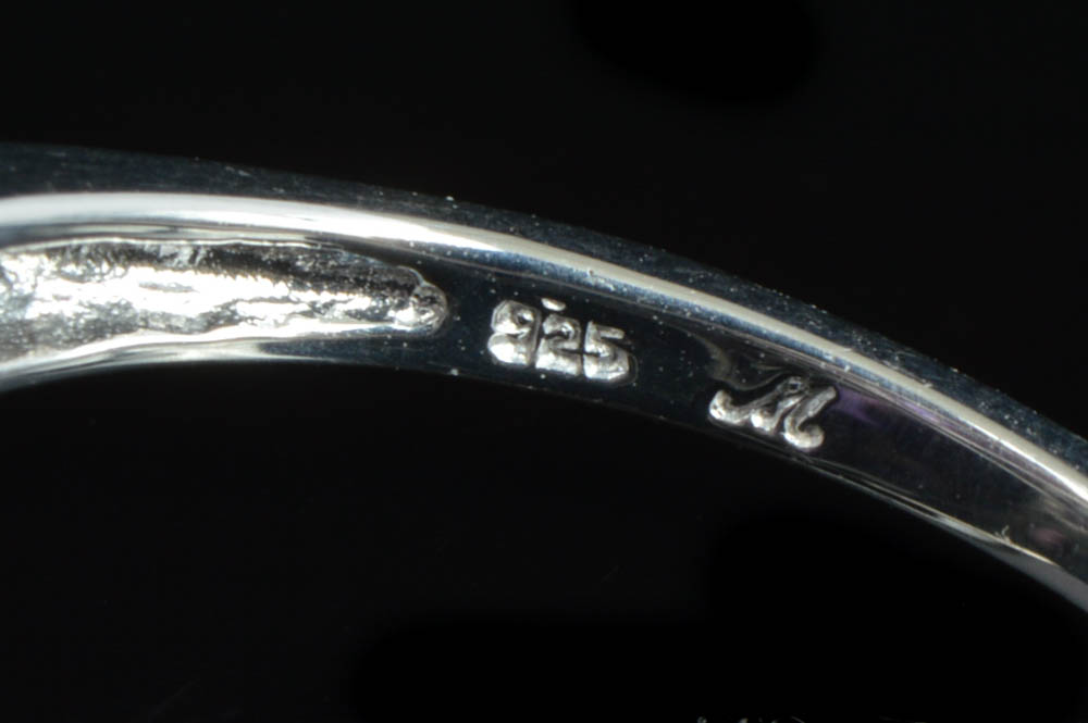 Robert Manse Sterling Silver 18K Gold Amethyst Pink and White Topaz Ring