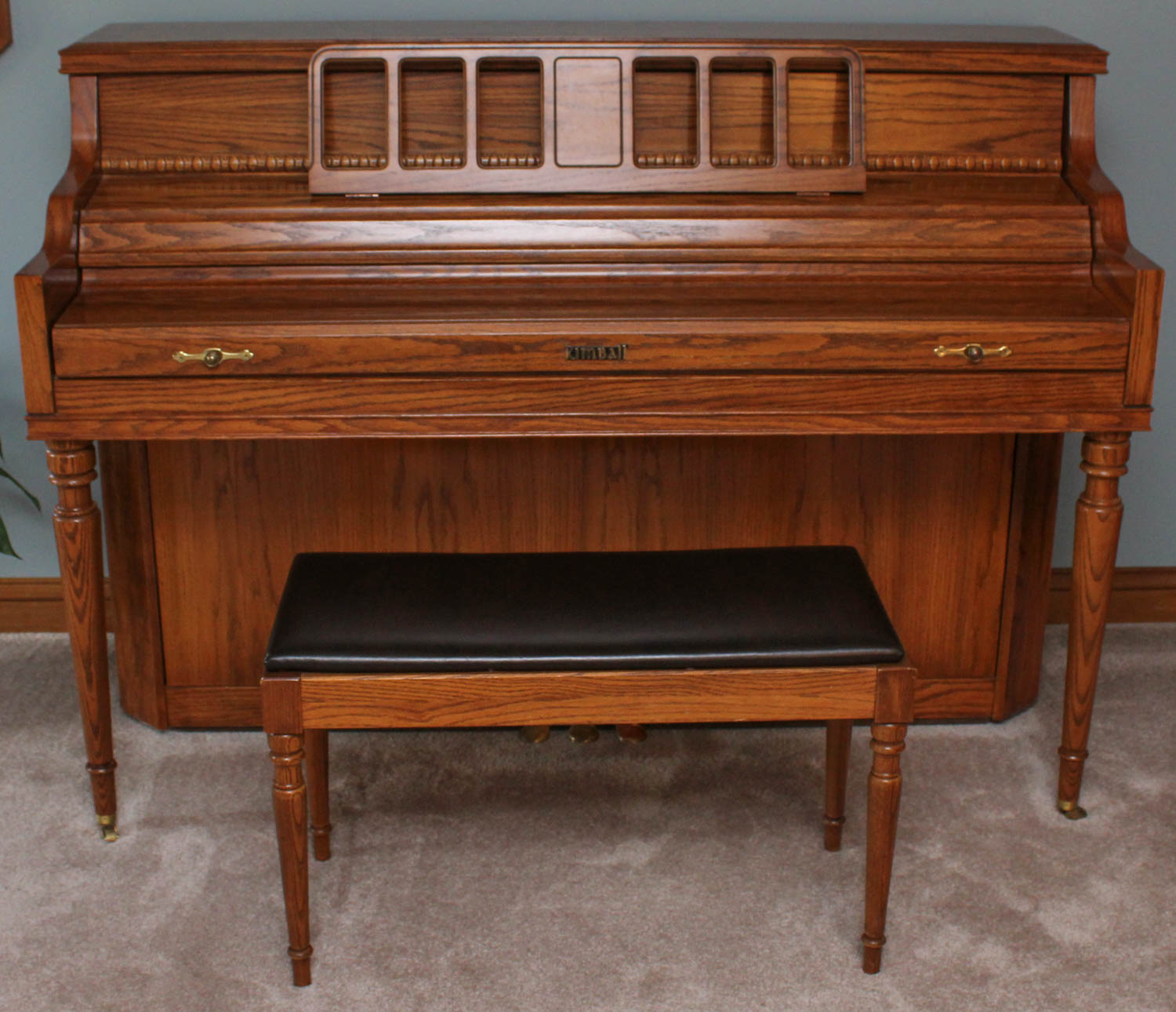 Kimball Upright Console Piano and Bench