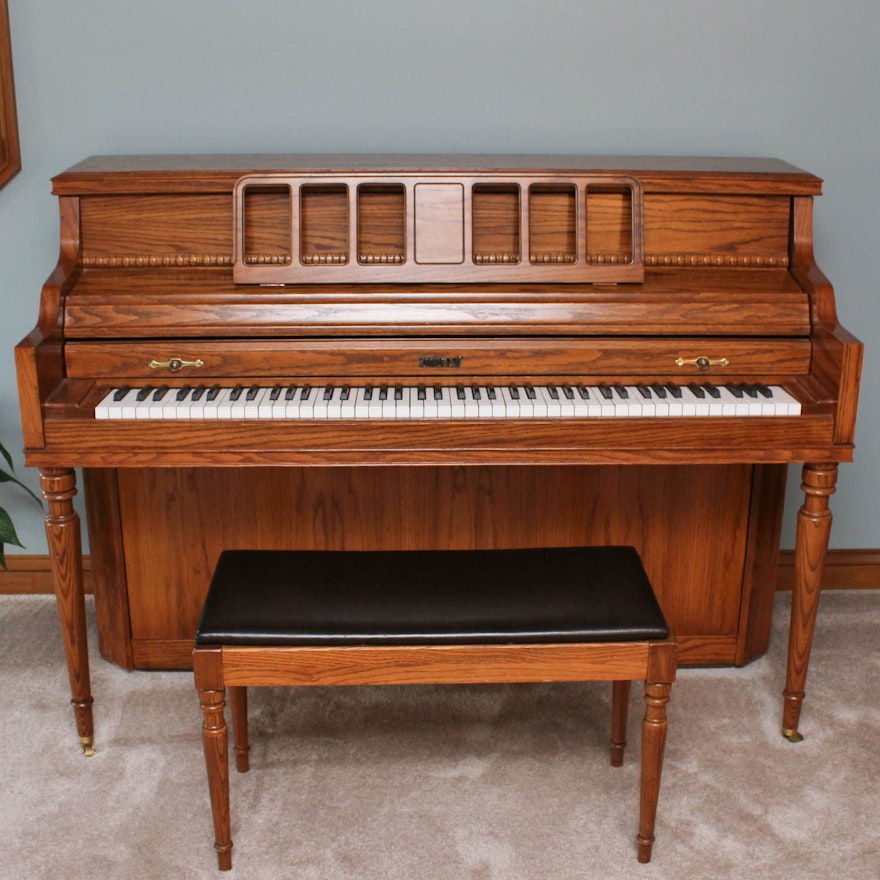 Kimball Upright Console Piano and Bench